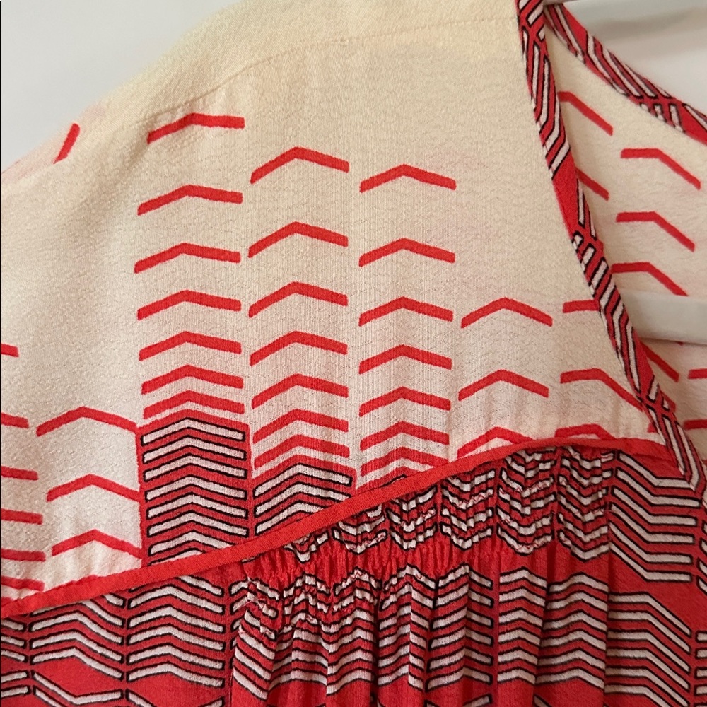 MAEVE | Anthropologie Victoria Midi Dress Button Down Retro Chevron Pattern - Picture 10 of 16